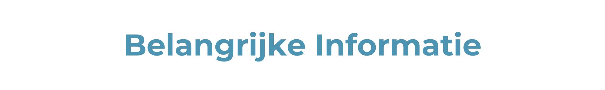 Belangrijke Informatie